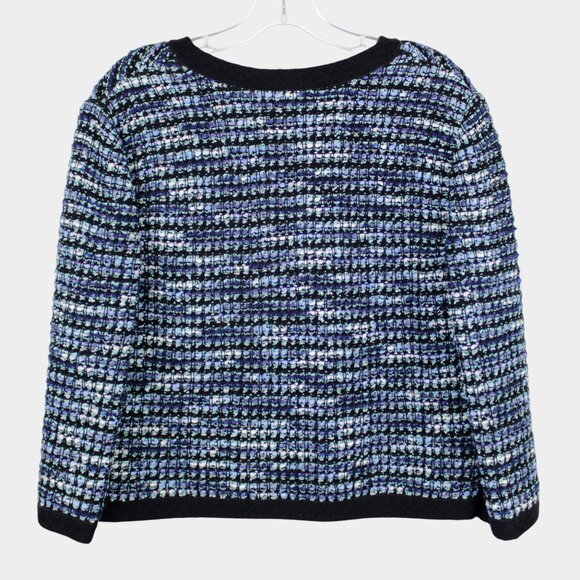NWT St. John Martinique Blue Tweed Jacket, Blazer, Cardigan Size 10 - Picture 5 of 8